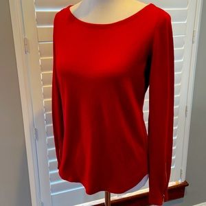 An Taylor MD red pullover sweater